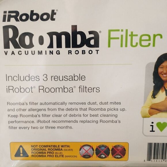 NIP iRobot Roomba Filter Pack 4910 Vacuum Robot 3 Filters Model New Reusable. Co - Picture 10 of 16